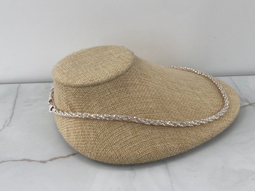Karizia Spa Italian Popcorn Link Woven Cord Chain Sterling Silver Necklace 3mm - Picture 5 of 12