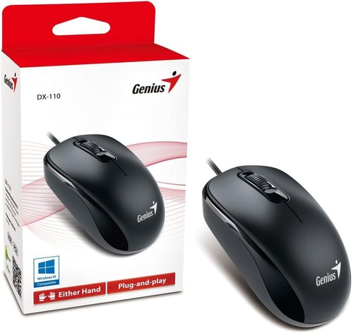 Genius DX-110 mouse, optical, 1000 dpi, wired, USB, black 31010116100 - Picture 2 of 3