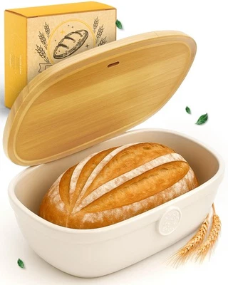 Brotkasten Keramik zur Brotaufbewahrung – Moderne Brotbox mit Deckel – Bread ... - Bild 1 von 4