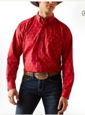 Ariat Men's Parsons Weg Red Button Down Western Shirt -10047156 Size XL