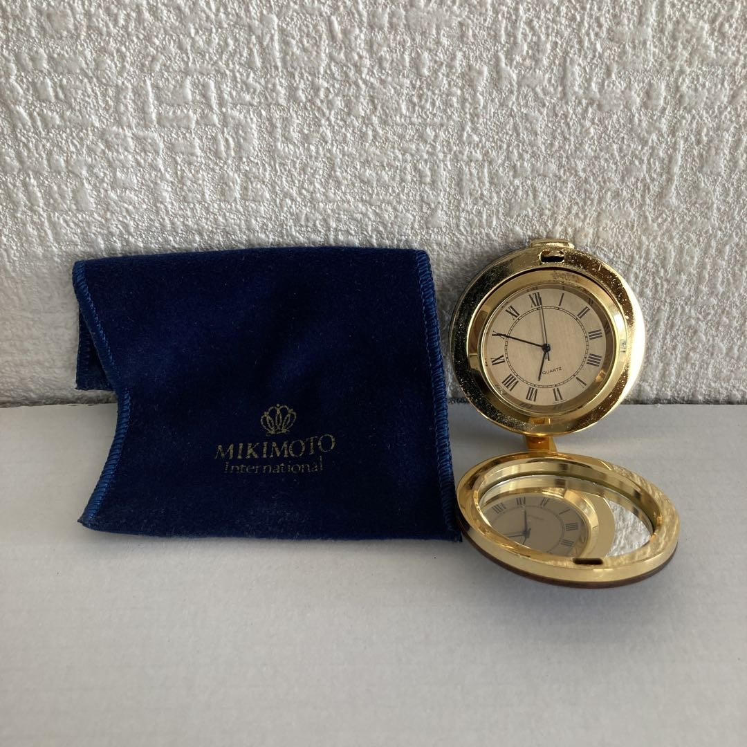 Mikimoto Analog Quartz Women Super Rare Pocket Watch With Mirror