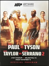 Mike Tyson vs Jake Paul Signed Fight Program JSA  WB913288 Authenticated