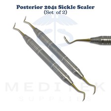 2 Pcs Dental Scaler 204S Posterior Sickle #204S Instruments - Buy 5 Get 1 Free
