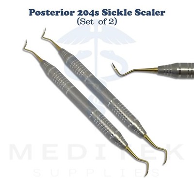 2 Pcs Dental Scaler 204S Posterior Sickle #204S Instruments - Buy 5 Get 1 Free