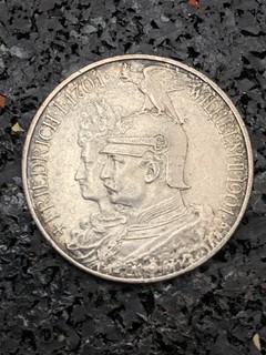 1901 Prussia German Empire Silver Zwei 2 Mark KM # 525 J # 105 200th Anniversary