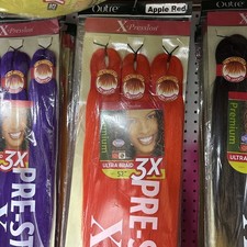 3Pack OUTRE Braids X-Pression 3X Ultra Pre-Stretched Braid 52" apple red