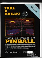 Night Mission Pinball Magazine Ad Vintage Commodore 64 subLOGIC Gaming Promo