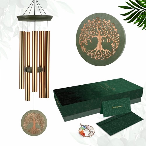 Carillon a vento melodico da esterno con design albero della vita - regalo elegante decorazione patio - Foto 3 di 11