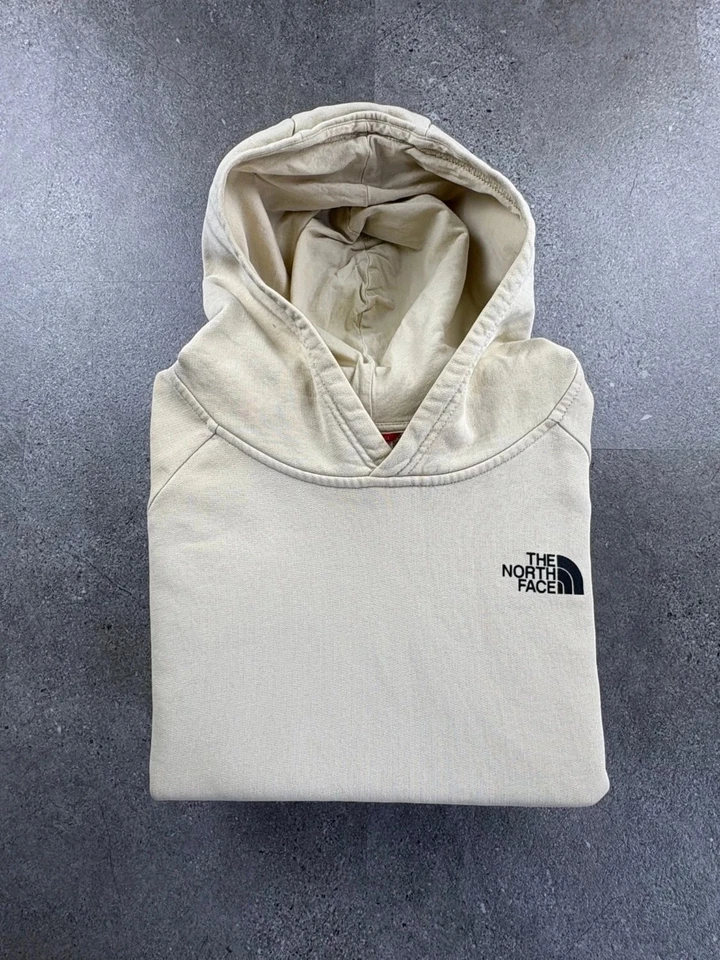 sweat - hoodie - pull à capuche the north face beige crème logo imprimé #B4.834 - Photo 1/4