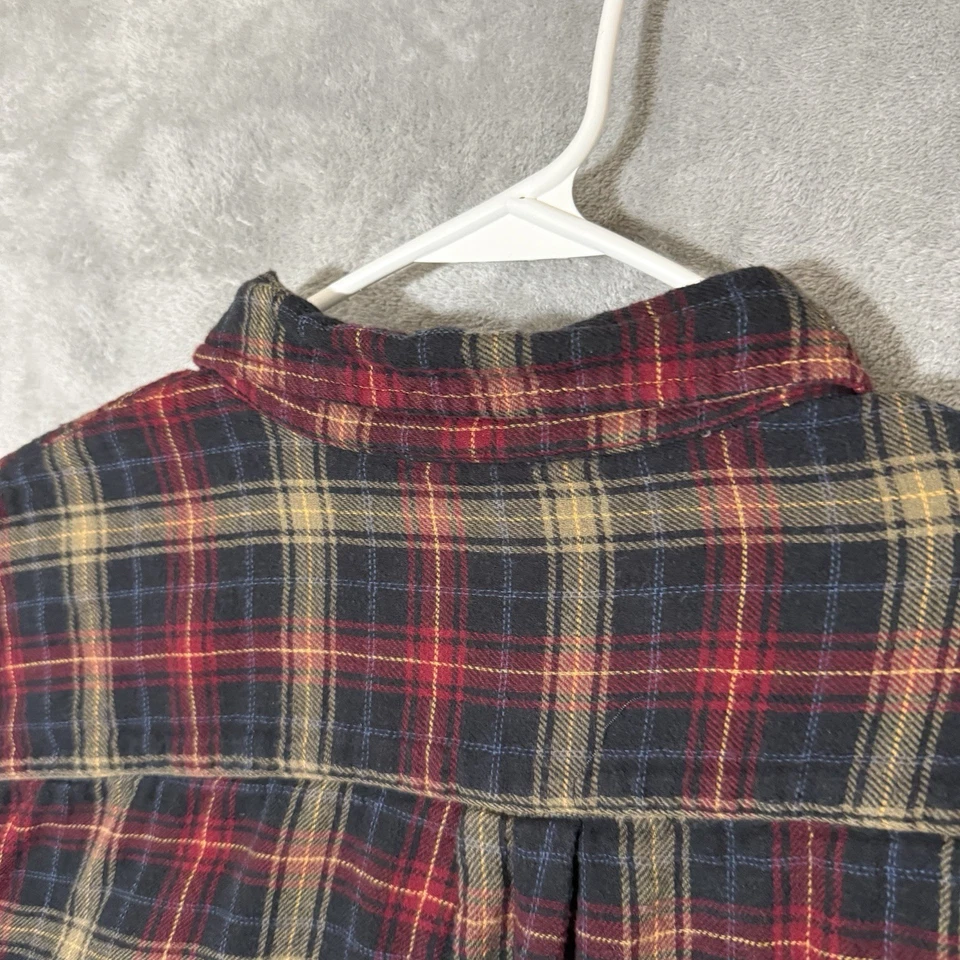 Camisa de franela en L Carbon2Cobalt para hombre roja azul marino a cuadros manga larga capas de otoño Foto 4 de 4