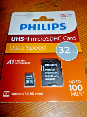 Philips UHS-I micro SDHC Card Ultra Speed 32 GB + A1 32 GB - up to 100 MB/s  NEU