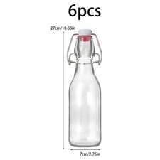 Set of 6 250ml/500ml Clear Glass Swing Flip Top Lid Water Bottles Home Reusable