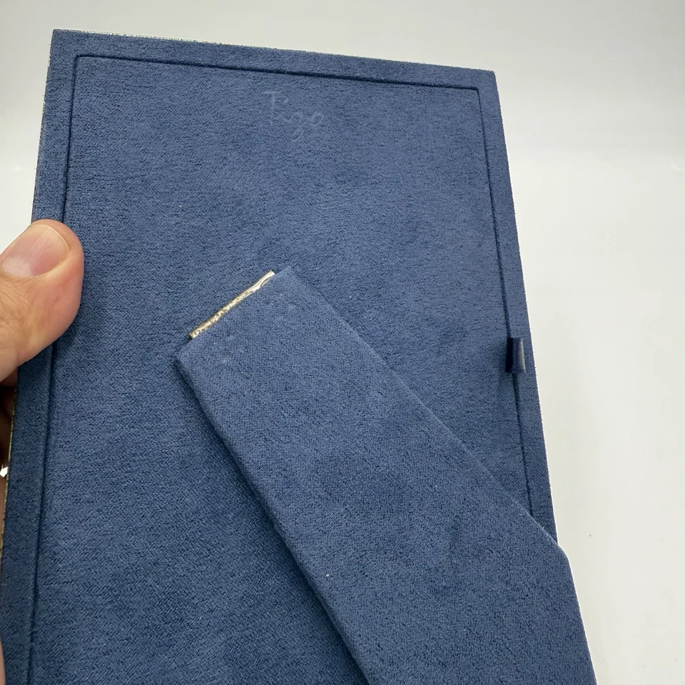 "Marco de fotos Tizo Italia tono esterlina respaldo de terciopelo azul vintage 5,5""x7,5""" Foto 4 de 4