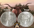 2014 1 oz .999 Silver TEXAS Mint Silver Cattle Roundup And Drive + TEXAS BONUS