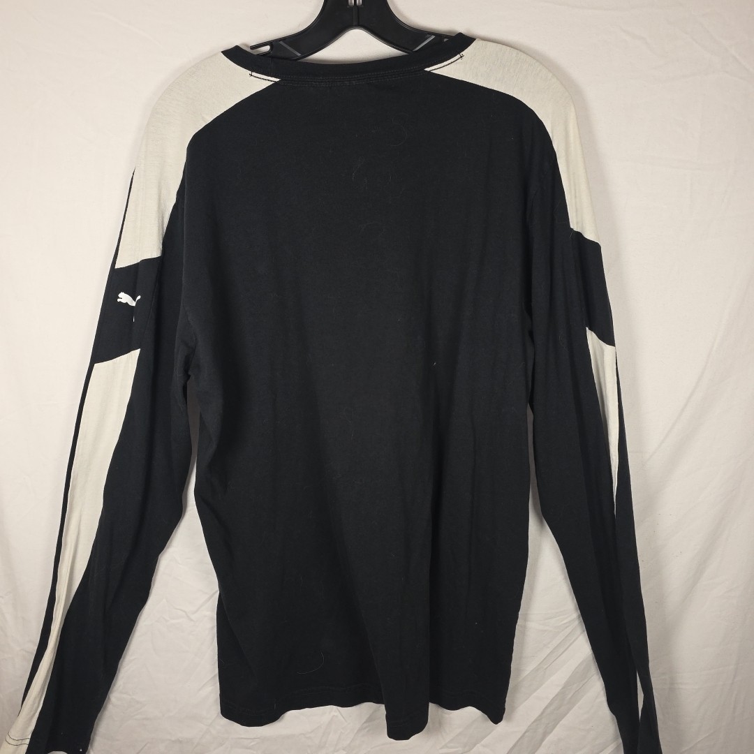 Puma shirt mens Large Active Long Sleeve Logo Graphic Athletic Black/Red/White thumbnail 4