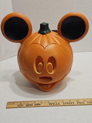 Mickey Mouse Light Up Jack-O-Lantern Plastic Blow Mold Pumpkin Disney 11" Decor - Picture 15 of 15