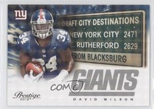 2012 Playoff Prestige Draft City Destinations Holokote /100 David Wilson #4 e5r