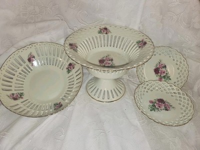 4 Piece Server Ware Set Formalities By Baum Bros. Victorian Rose Sizes