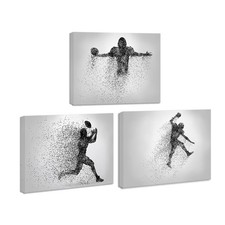 Football Canvas Wall Art Prints Set of 3, Framed Football Posters Wall Decor,...