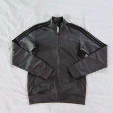 Adidas Men  s Essentials 3-Stripes Tricot Track Jacket Dark Gray Black Size XS