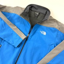The North Face Mens Large Apex Bionic Soft Shell Jacket Blue Full Zip Stretch