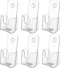 Maxgear Acrylic Trifold Brochure Holder, 4 Inch Wide Flyer Holder, 6 Pack