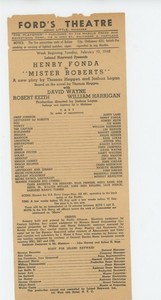 Mr Fancy Cancel Fords' Theatre Baltimore Henry Fonda Mister Roberts Prog '48 #34