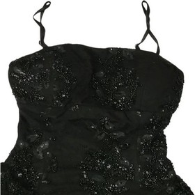 Stretch Lace Layered Ruffle Mini Romper Dress Black Sparkle Glamorous Edgy Chic
