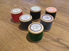 Vintage Wooden Cotton Reels with thread, Sylko and rarer items