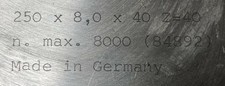 NEU  DICKES   8 mm   Kreiss&auml;genblatt   250 x 8,0 x 40   Z=40  Handkreiss&auml;ge Baus