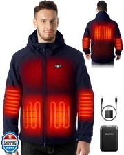 Heated Jackets for Men with 9V 18400mAh Battery Pack Included Windproof Water