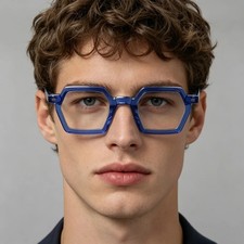 Trendy Acetate Square Reading Glasses Retro Fashion Thick Spectacles Men Women