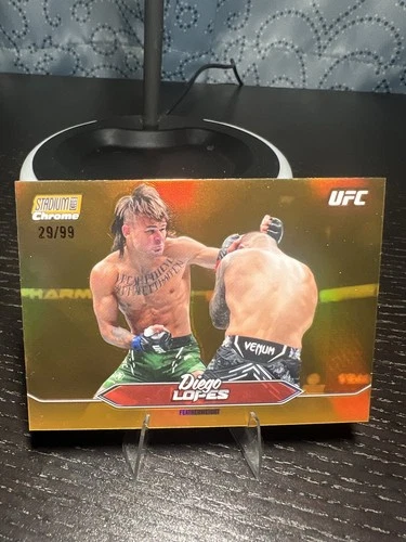 2025 Topps Stadium Club Chrome UFC C-118 Diego Lopes /99 Orange Refractor