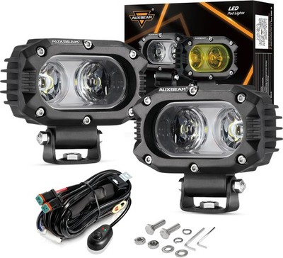 Auxbeam 4 Inch LED Light Pods, 60W Square Offroad Driving Light Super Bright 120