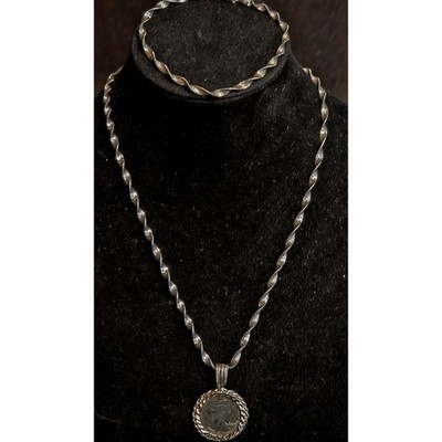 Vintage 2000 Lady Liberty Sterling Silver 925 Twisted Herringbone Chain Only 18''