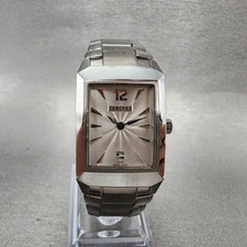 Concord Carlton Tank Watch Women 23mm White Dial Steel Rectangle New Battery