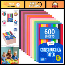 Assorted Construction Paper - 600 Sheets, 9x12, 10 Bright Colors - Craft Supplie