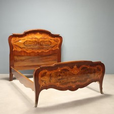 Letto Matrimoniale Barocchetto Antico Noce Mogano XX Secolo Originale