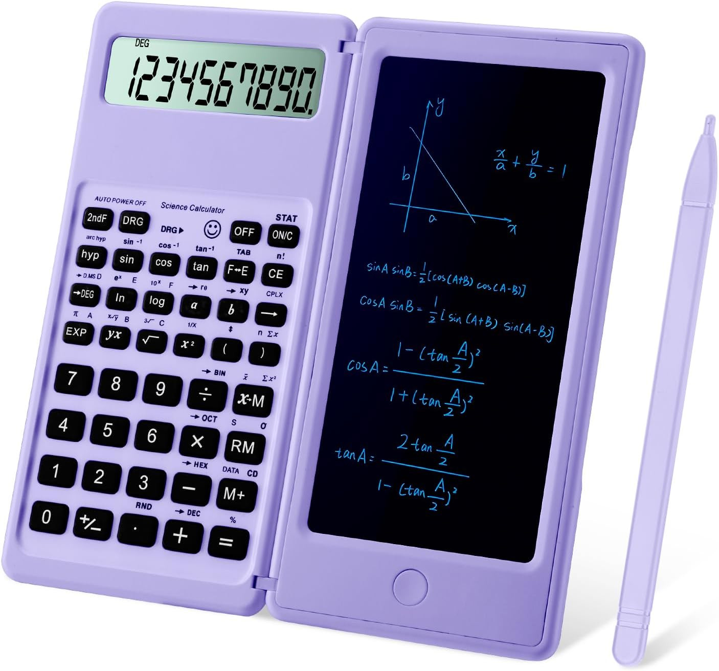 3-in-1 Scientific Calculator with LCD Notepad and Pen Portable Lightweight