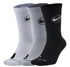 Nike Elite Everyday Basketball Crew 3 Pairs Socks Med 5Y-7Y Wmn 6-10 Men 6-8