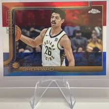 2025-26 Topps Chrome Basketball - Ben Sheppard #94 - Red, White & Blue Refractor
