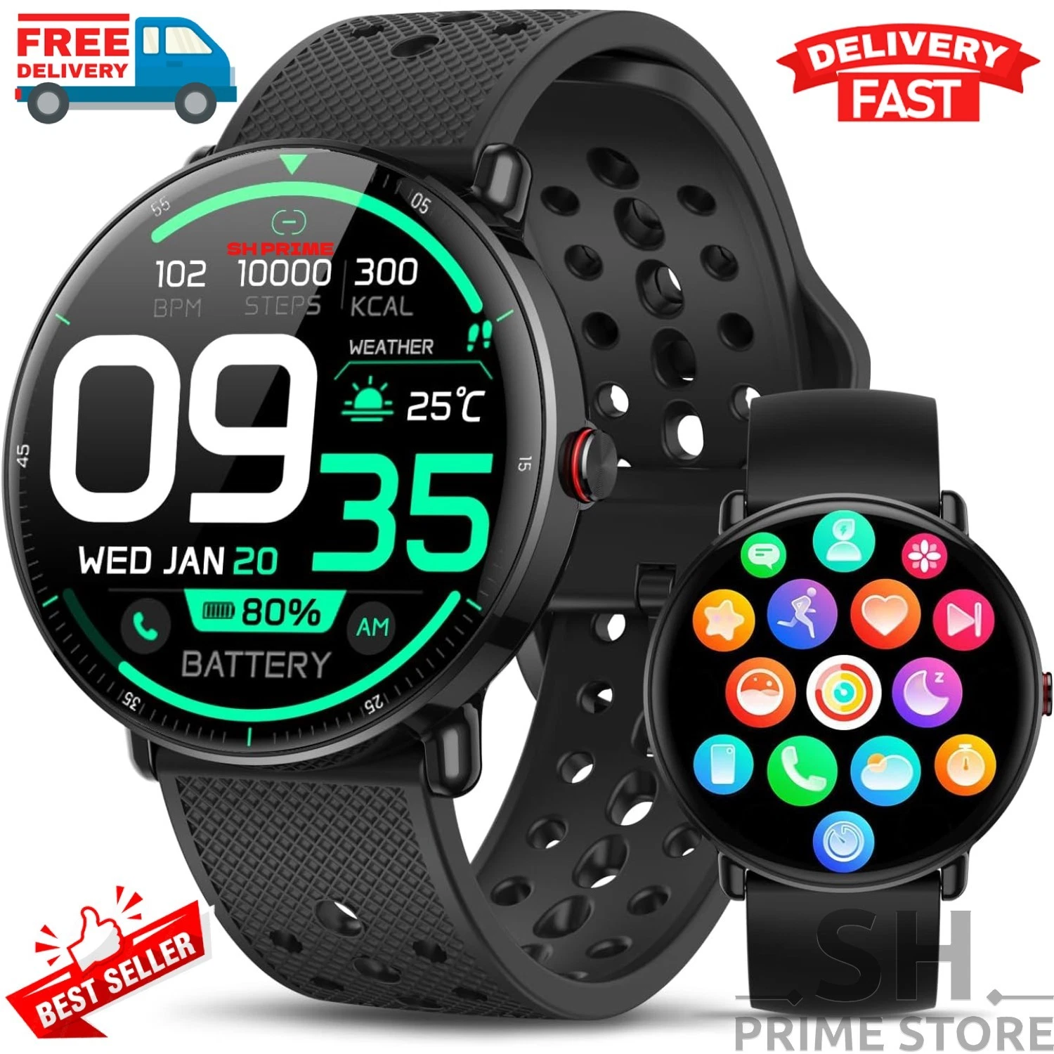 Smart Watch For Men/Women, Waterproof Smartwatch Bluetooth iPhone Samsung 2025