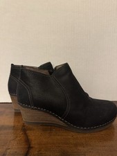 Dansko Susan Booties Black Nubuck Leather Size 38