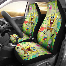 Spongebob Squarepants Theme Ver2 Funny Cartoon Car Seat Covers Set Of 2