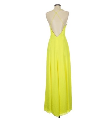 green emerald velvet dress V Neck Backless Mermaid Yellow Prom Dress with Train, Backless Yellow –  abcprom main image 0