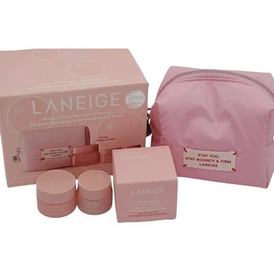 Laneige Plump Firm Glow Set 3 Piece Bouncy Firm Masks Lip Treatment Full Size
