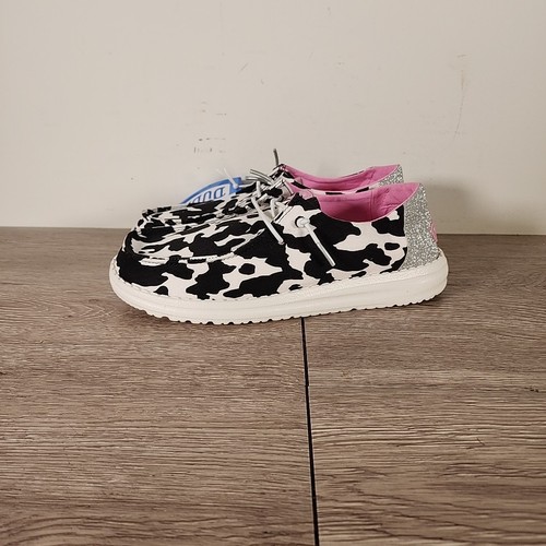 HEYDUDE Size 8 Wendy Cow Print - Womens Comfortable Slip on Shoes - Picture 5 of 7
