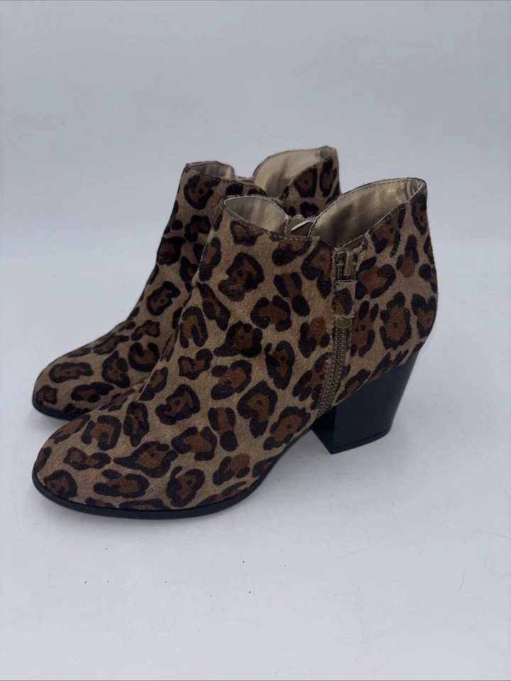 Botines Style and Co Para Mujer 8 Marrón Animal Estampado Leopardo Imitación Gamuza Tacón Bloque Foto 3 de 4