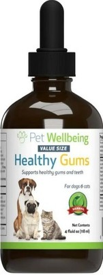 Pet Wellbeing Healthy Gums Liquid Dental Supplement for Cats & Dogs, 4-oz bottle