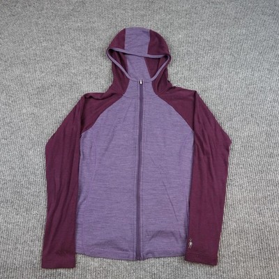Smartwool SW0SS230 Purple Merino Wool Full Zip Hoodie Womens Medium Base Layer
